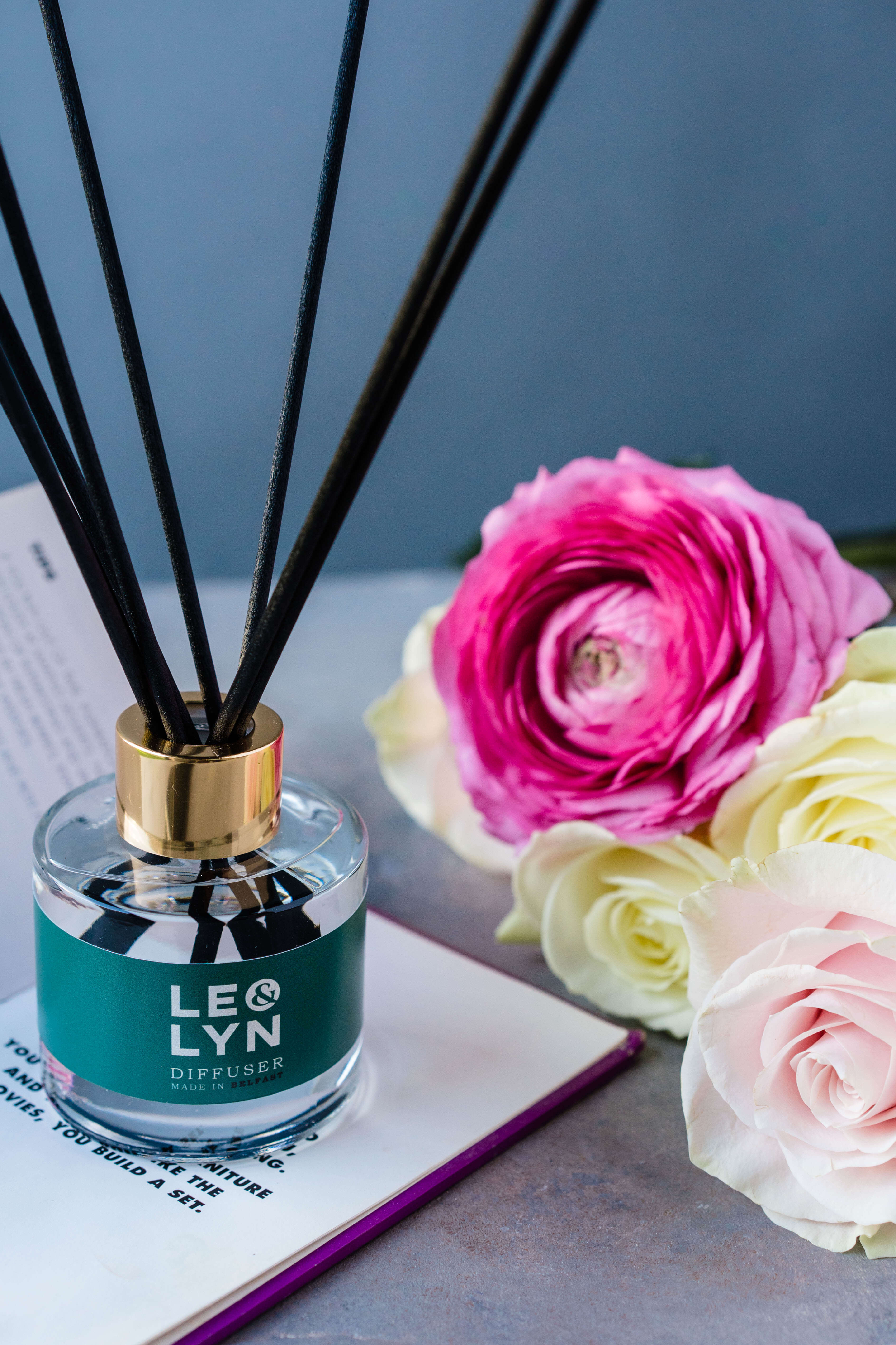 Lyla Reed Diffuser Peony & Blush Suede - Luxury Reed Room Diffuser – Leo & Lyn Candles